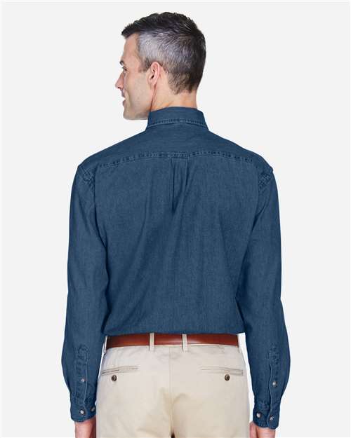 Harriton Men's Tall Denim Shirt - M550T Dark Denim