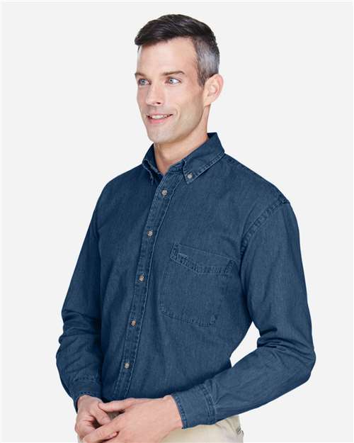 Harriton Men's Tall Denim Shirt - M550T Dark Denim