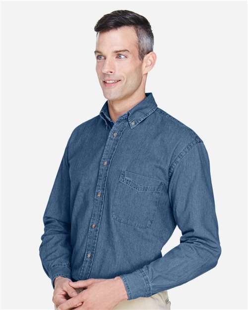 Harriton Men's Tall Denim Shirt - M550T Light Denim