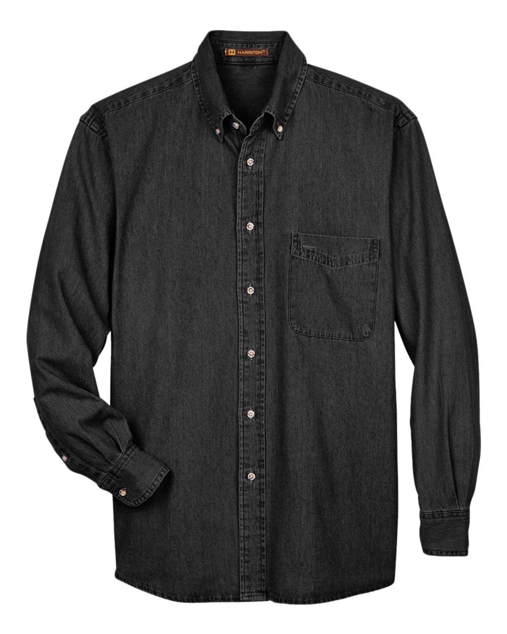 Harriton Men's Tall Denim Shirt - M550T Washed Black