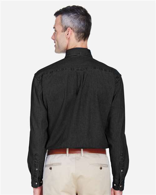 Harriton Men's Tall Denim Shirt - M550T Washed Black