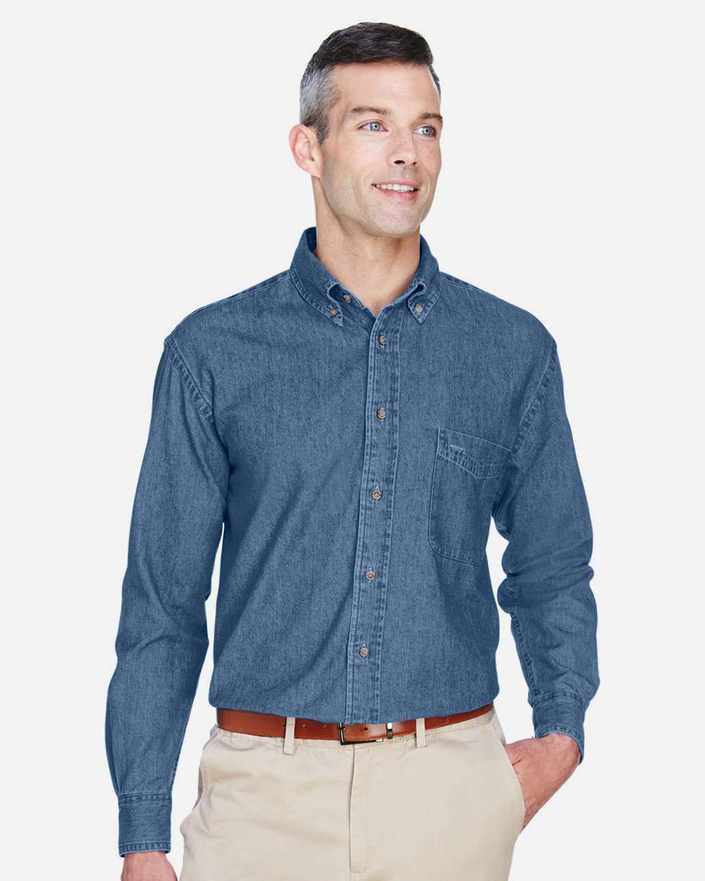 Harriton Men's Tall Denim Shirt - M550T Light Denim