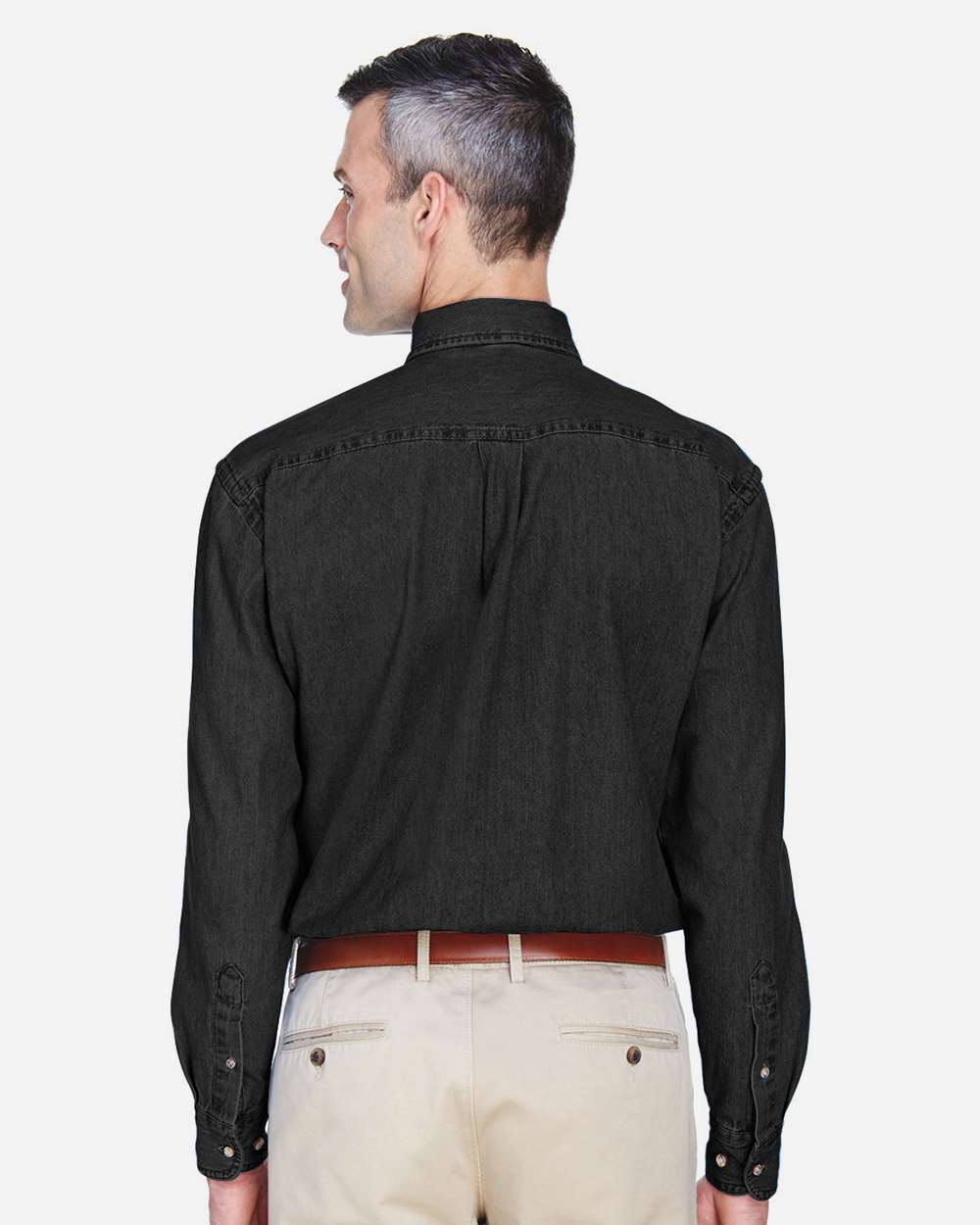 Harriton Men's Tall Denim Shirt - M550T Washed Black