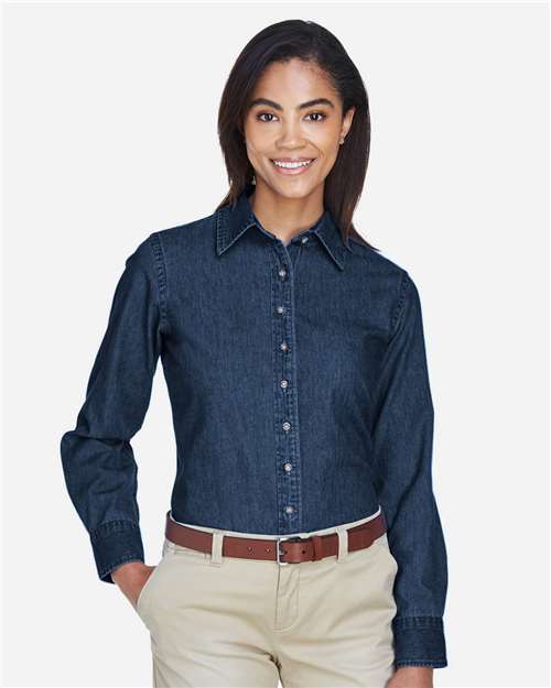 Harriton Women's Denim Shirt - M550W Dark Denim
