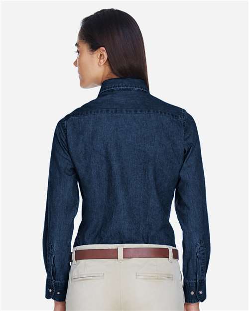 Harriton Women's Denim Shirt - M550W Dark Denim