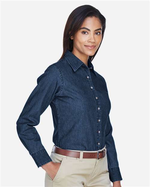 Harriton Women's Denim Shirt - M550W Dark Denim