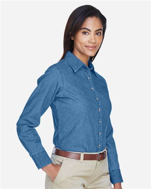 Harriton Women's Denim Shirt - M550W Light Denim