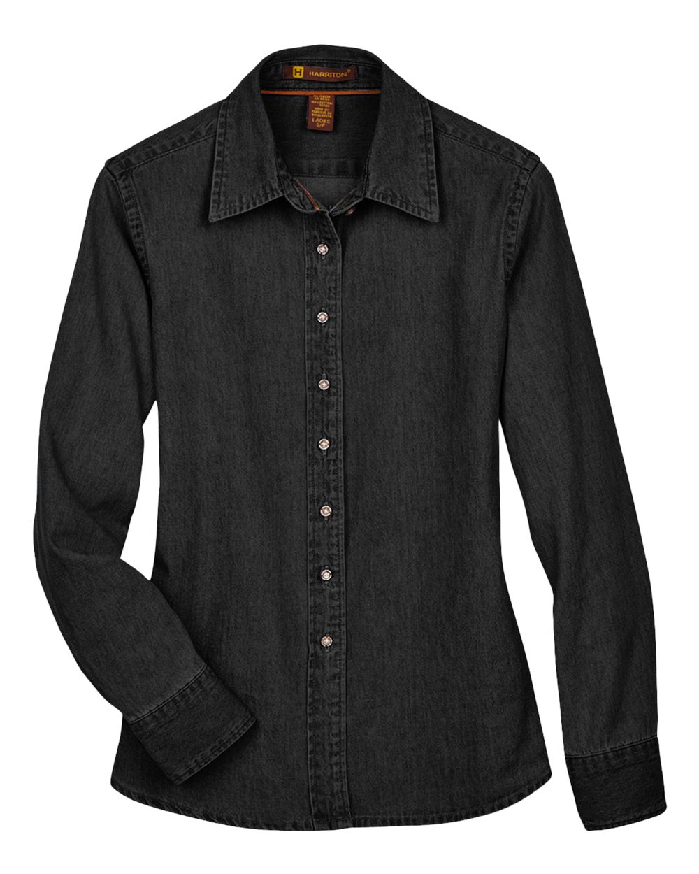 Harriton Women's Denim Shirt - M550W Washed Black