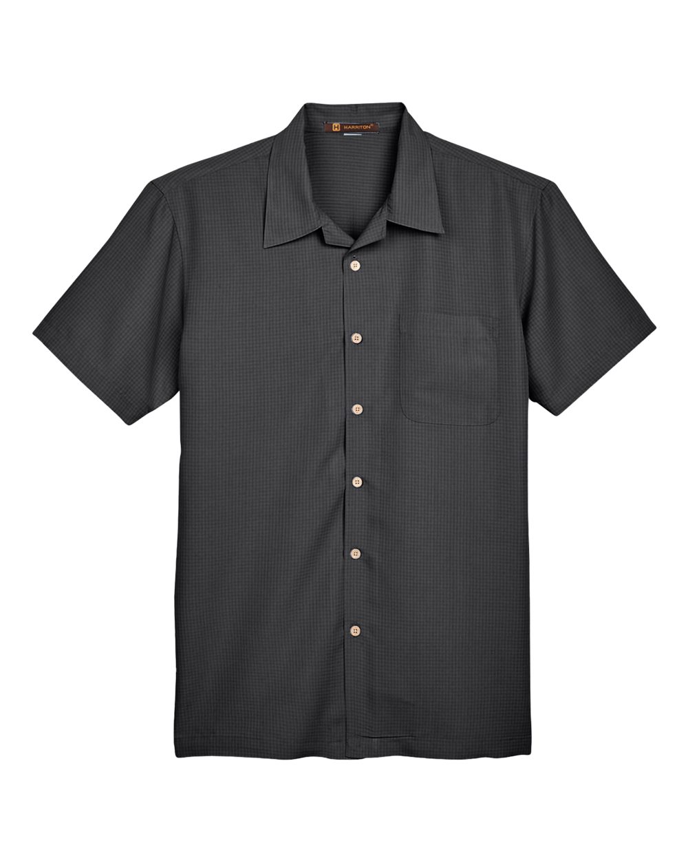 Harriton Men's Barbados Textured Camp Shirt - M560 Black