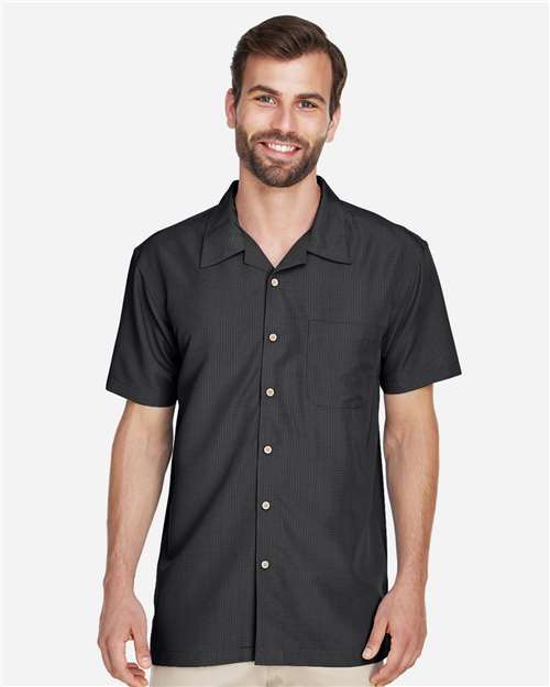 Harriton Men's Barbados Textured Camp Shirt - M560 Black
