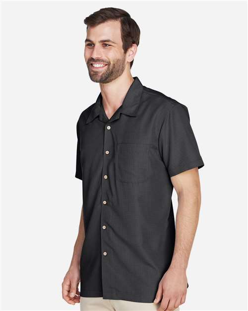 Harriton Men's Barbados Textured Camp Shirt - M560 Black