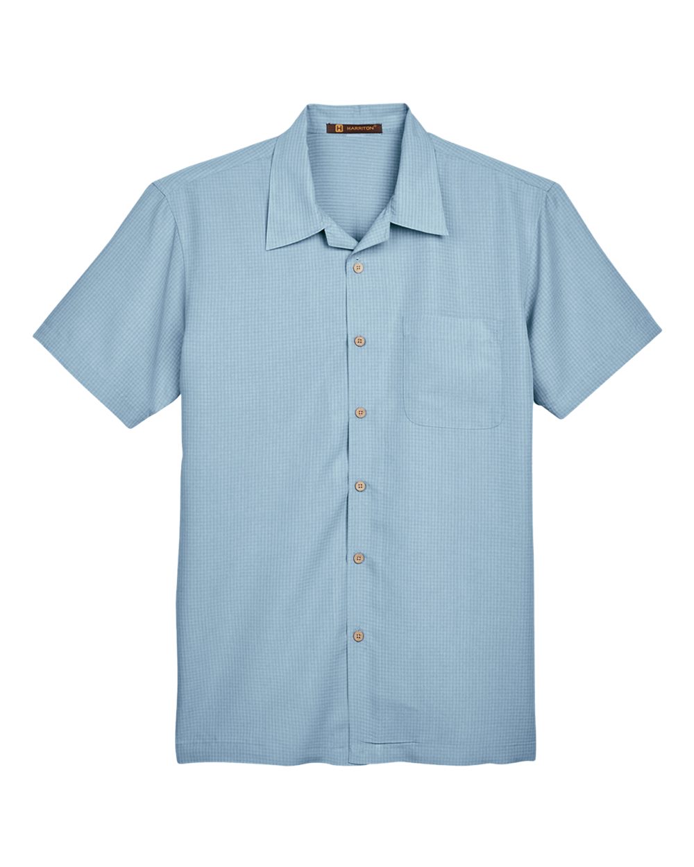 Harriton Men's Barbados Textured Camp Shirt - M560 Cloud Blue