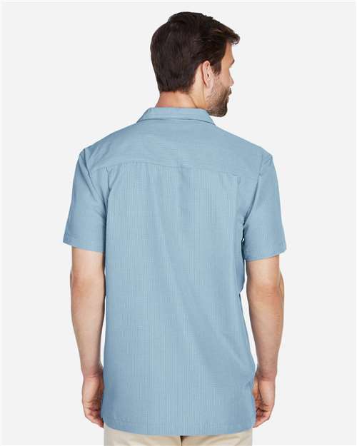 Harriton Men's Barbados Textured Camp Shirt - M560 Cloud Blue