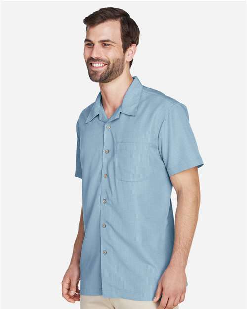 Harriton Men's Barbados Textured Camp Shirt - M560 Cloud Blue