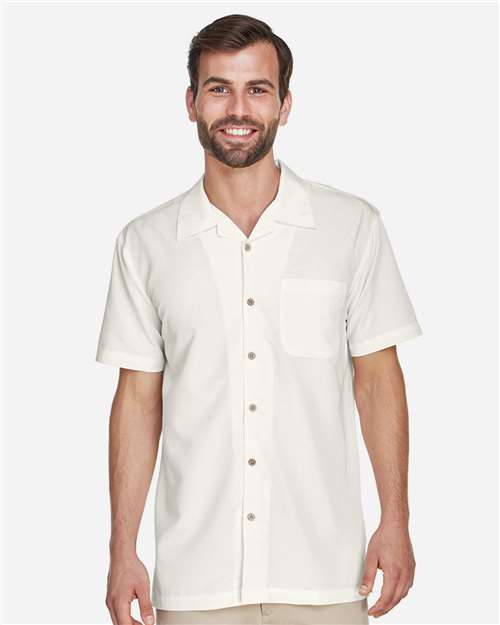 Harriton Men's Barbados Textured Camp Shirt - M560 Cream
