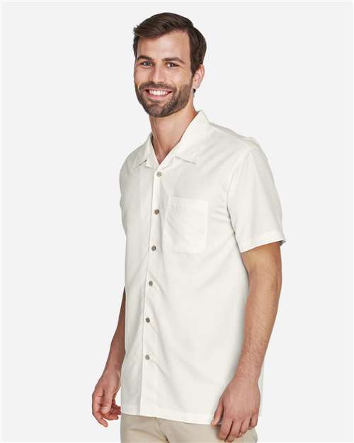 Harriton Men's Barbados Textured Camp Shirt - M560 Cream