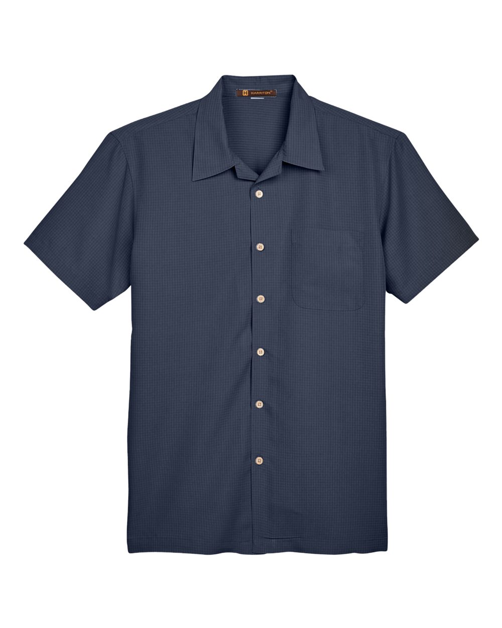 Harriton Men's Barbados Textured Camp Shirt - M560 Navy