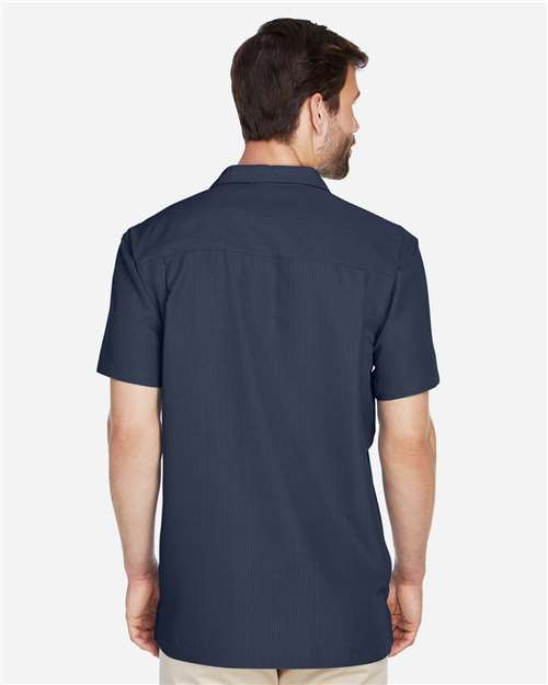 Harriton Men's Barbados Textured Camp Shirt - M560 Navy