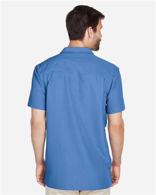 Harriton Men's Barbados Textured Camp Shirt - M560 POOL BLUE
