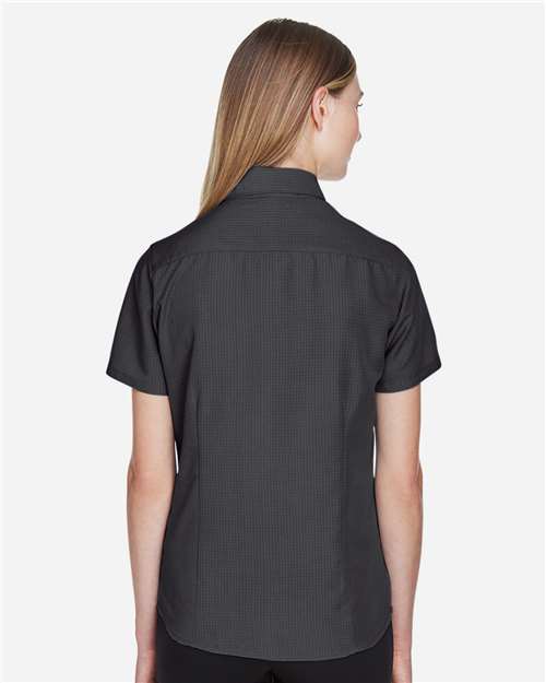 Harriton Women's Barbados Textured Camp Shirt - M560W Black