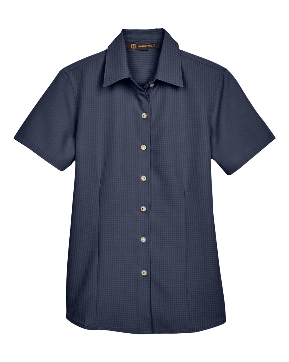 Harriton Women's Barbados Textured Camp Shirt - M560W Navy