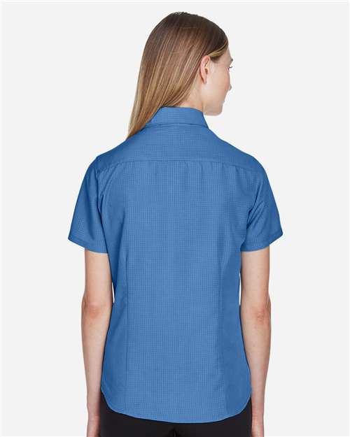 Harriton Women's Barbados Textured Camp Shirt - M560W POOL BLUE