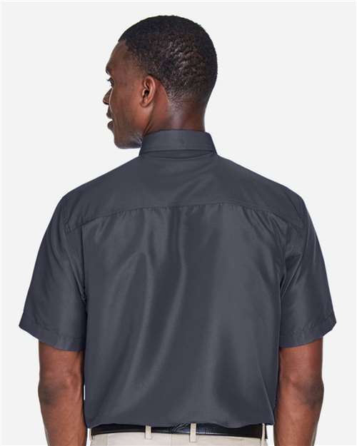 Harriton Men's Key West Short Sleeve Performance Staff Shirt - M580 Dark Charcoal