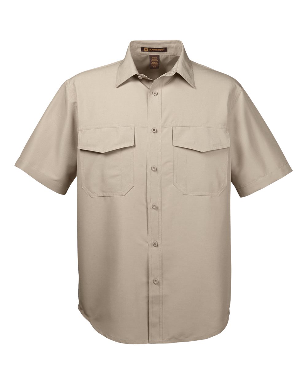 Harriton Men's Key West Short Sleeve Performance Staff Shirt - M580 Khaki