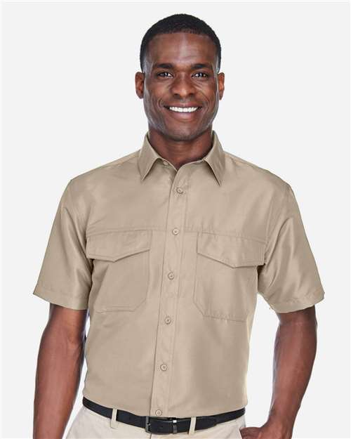 Harriton Men's Key West Short Sleeve Performance Staff Shirt - M580 Khaki