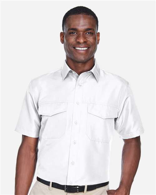 Harriton Men's Key West Short Sleeve Performance Staff Shirt - M580 White