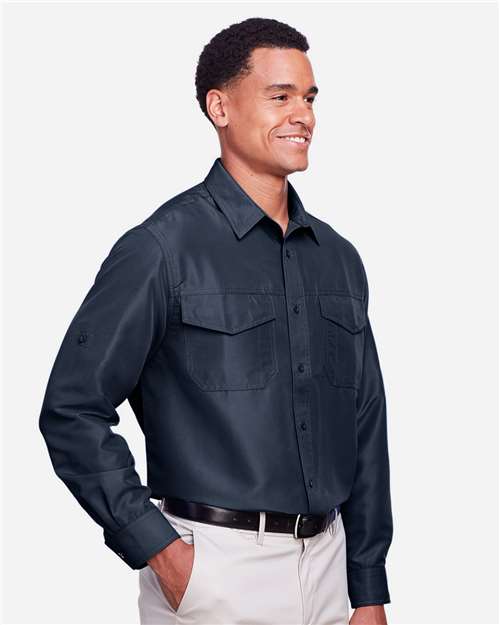 Harriton Men's Key West Performance Staff Shirt - M580L Navy