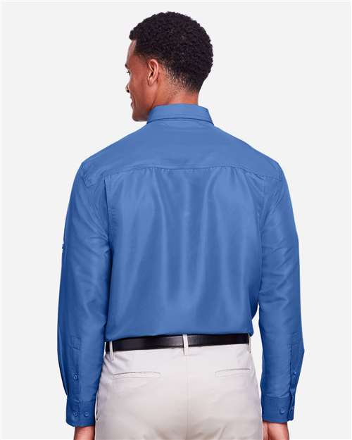 Harriton Men's Key West Performance Staff Shirt - M580L Pool Blue