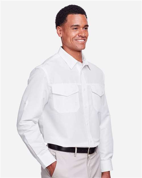 Harriton Men's Key West Performance Staff Shirt - M580L White