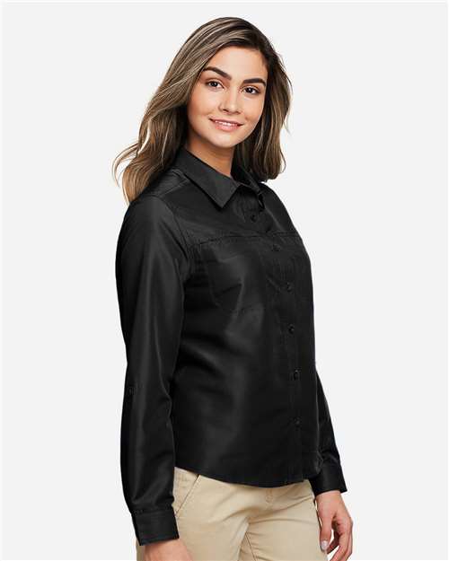 Harriton Women's Key West Performance Staff Shirt - M580LW Black