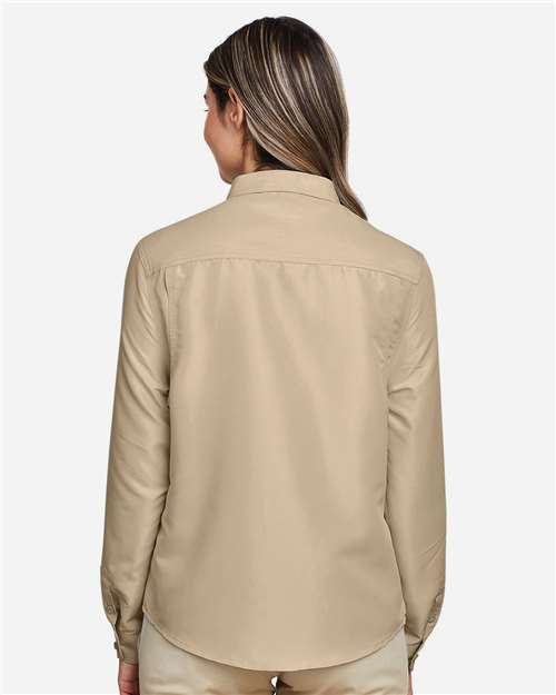 Harriton Women's Key West Performance Staff Shirt - M580LW Khaki