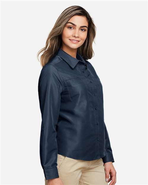 Harriton Women's Key West Performance Staff Shirt - M580LW Navy
