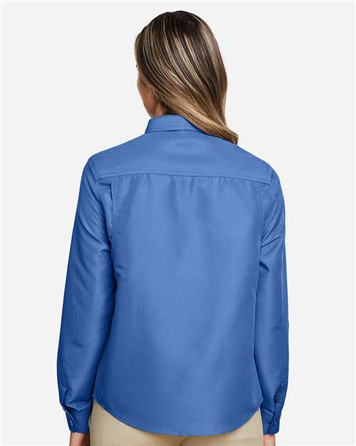 Harriton Women's Key West Performance Staff Shirt - M580LW Pool Blue