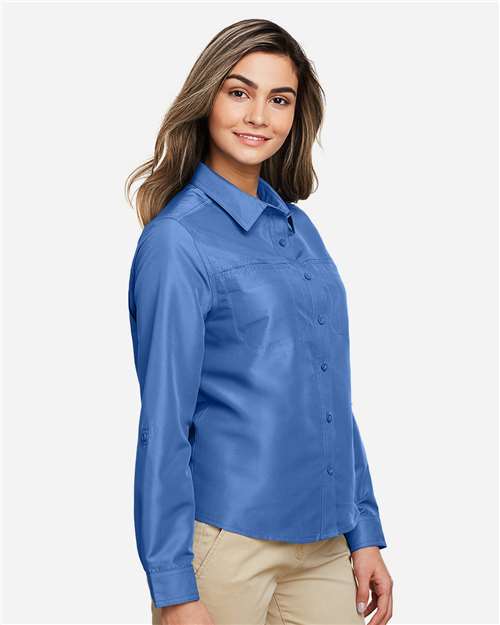 Harriton Women's Key West Performance Staff Shirt - M580LW Pool Blue