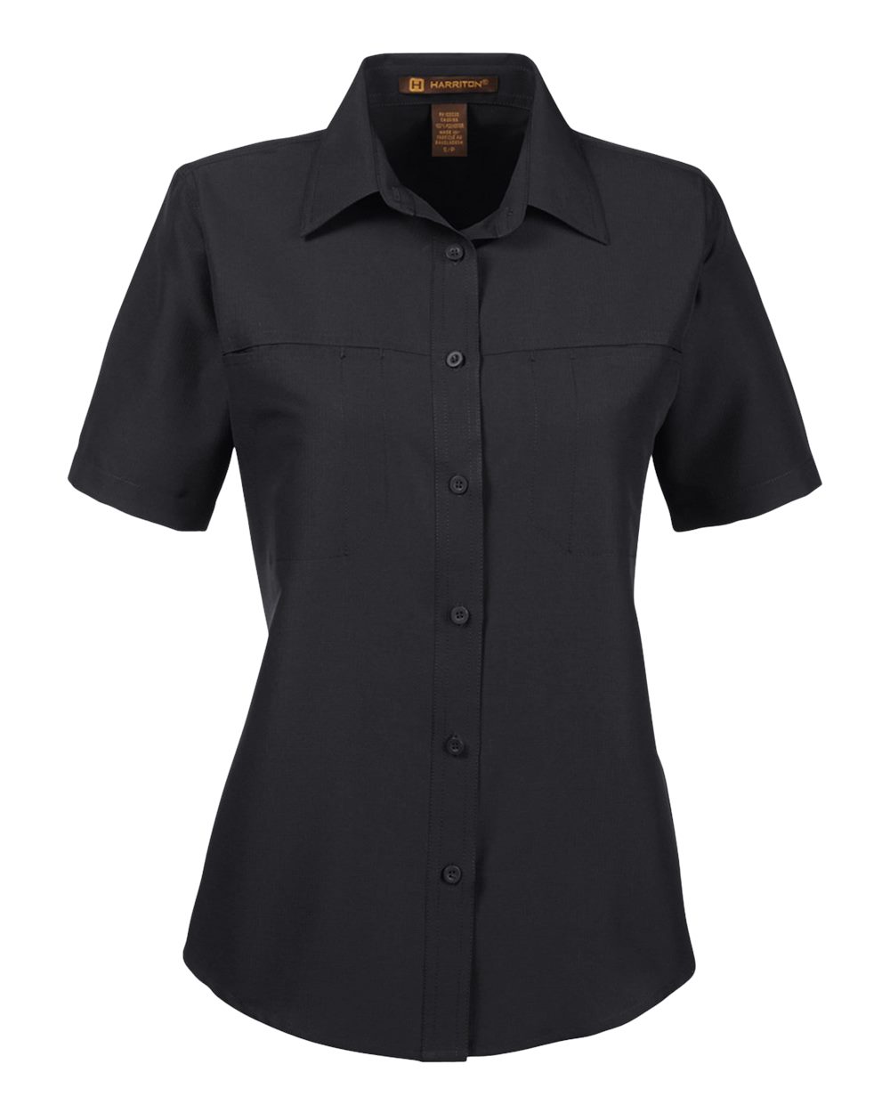 Harriton Women's Key West Short Sleeve Performance Staff Shirt - M580W Black