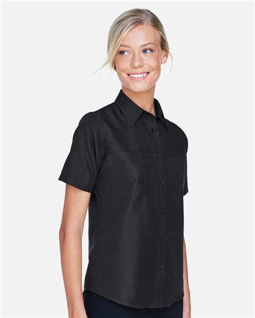 Harriton Women's Key West Short Sleeve Performance Staff Shirt - M580W Black