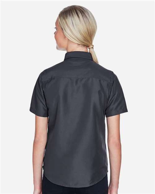 Harriton Women's Key West Short Sleeve Performance Staff Shirt - M580W Dark Charcoal