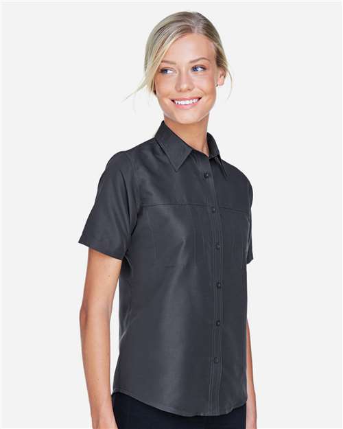 Harriton Women's Key West Short Sleeve Performance Staff Shirt - M580W Dark Charcoal