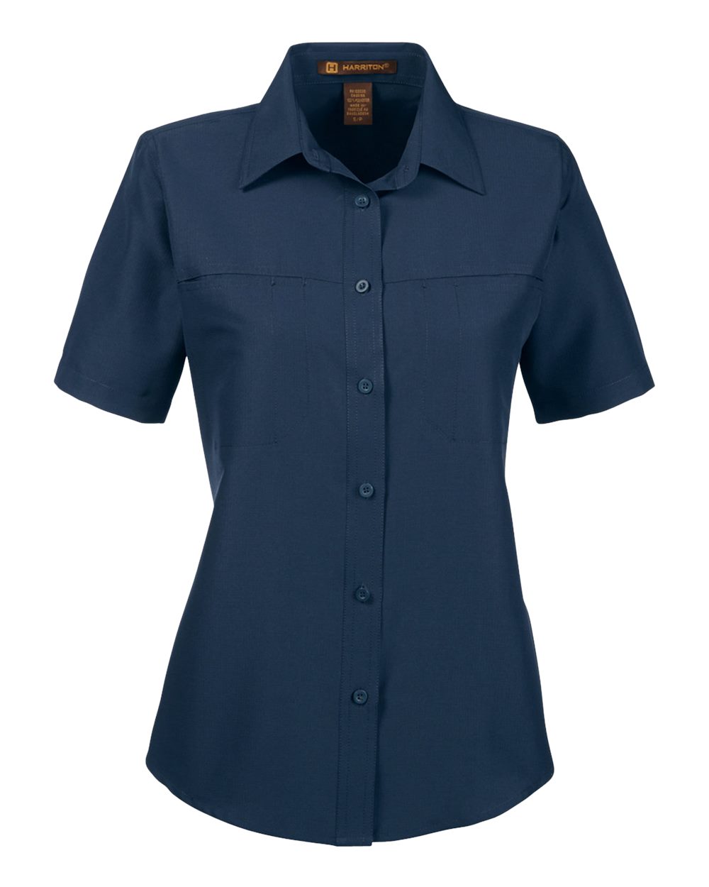 Harriton Women's Key West Short Sleeve Performance Staff Shirt - M580W Navy