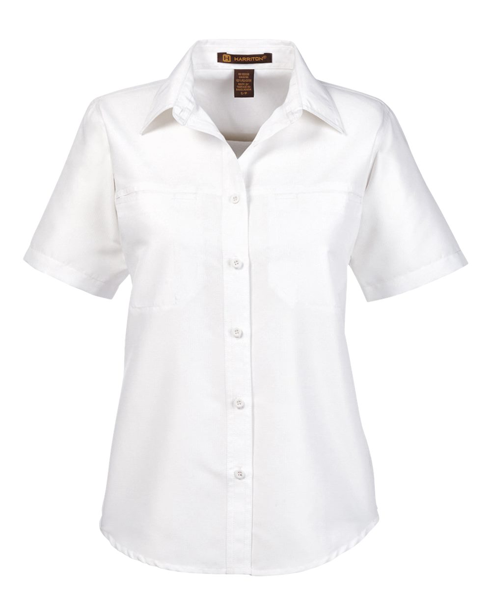Harriton Women's Key West Short Sleeve Performance Staff Shirt - M580W White