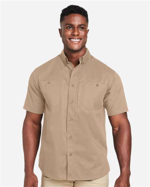 Harriton Men's Advantage IL Short Sleeve Work Shirt - M585 Khaki