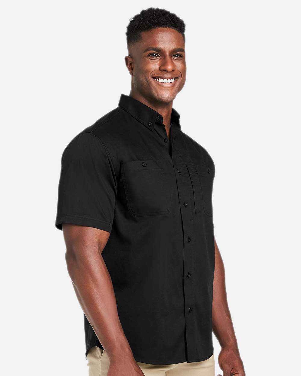 Harriton Men's Advantage IL Short Sleeve Work Shirt - M585 Black