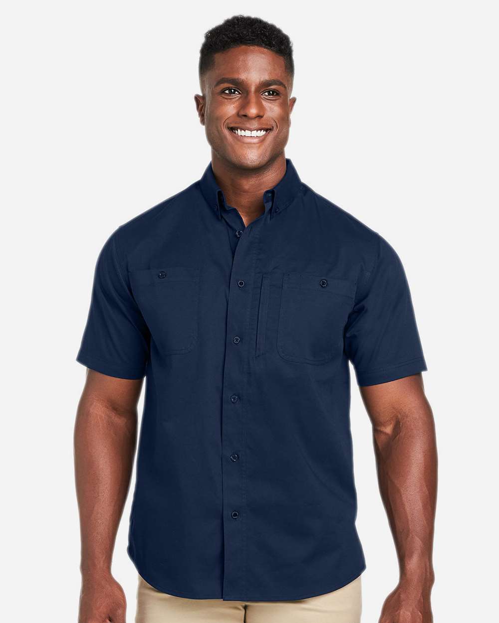 Harriton Men's Advantage IL Short Sleeve Work Shirt - M585 Dark Navy