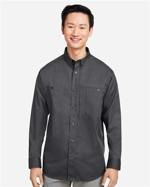 Harriton Men's Advantage IL Workshirt - M585L Dark Charcoal