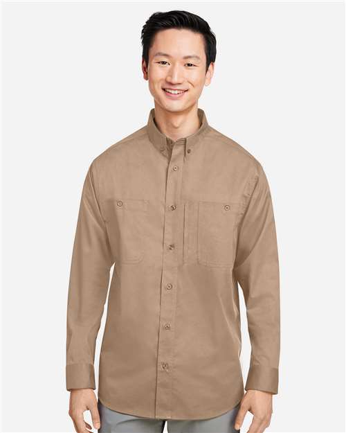 Harriton Men's Advantage IL Workshirt - M585L Khaki