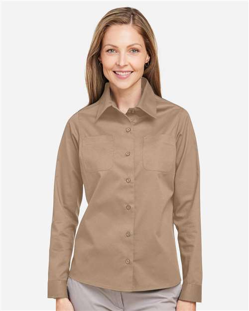 Harriton Women's Advantage IL Workshirt - M585LW Khaki
